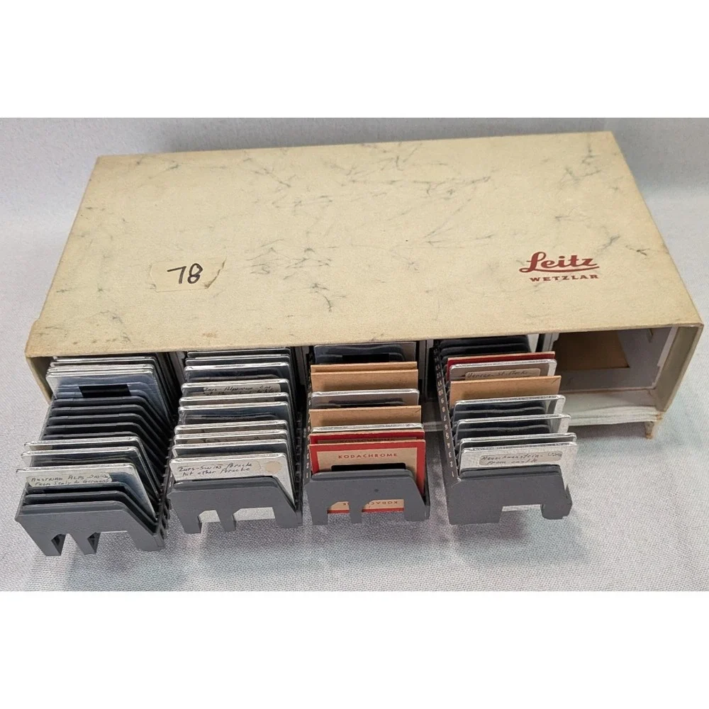 Leitz Wetzlar Slide Storage Box Trays OS Cream Good Vintage 35mm Film Slides